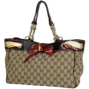 Gucci GG tote bag scarf canvas brown